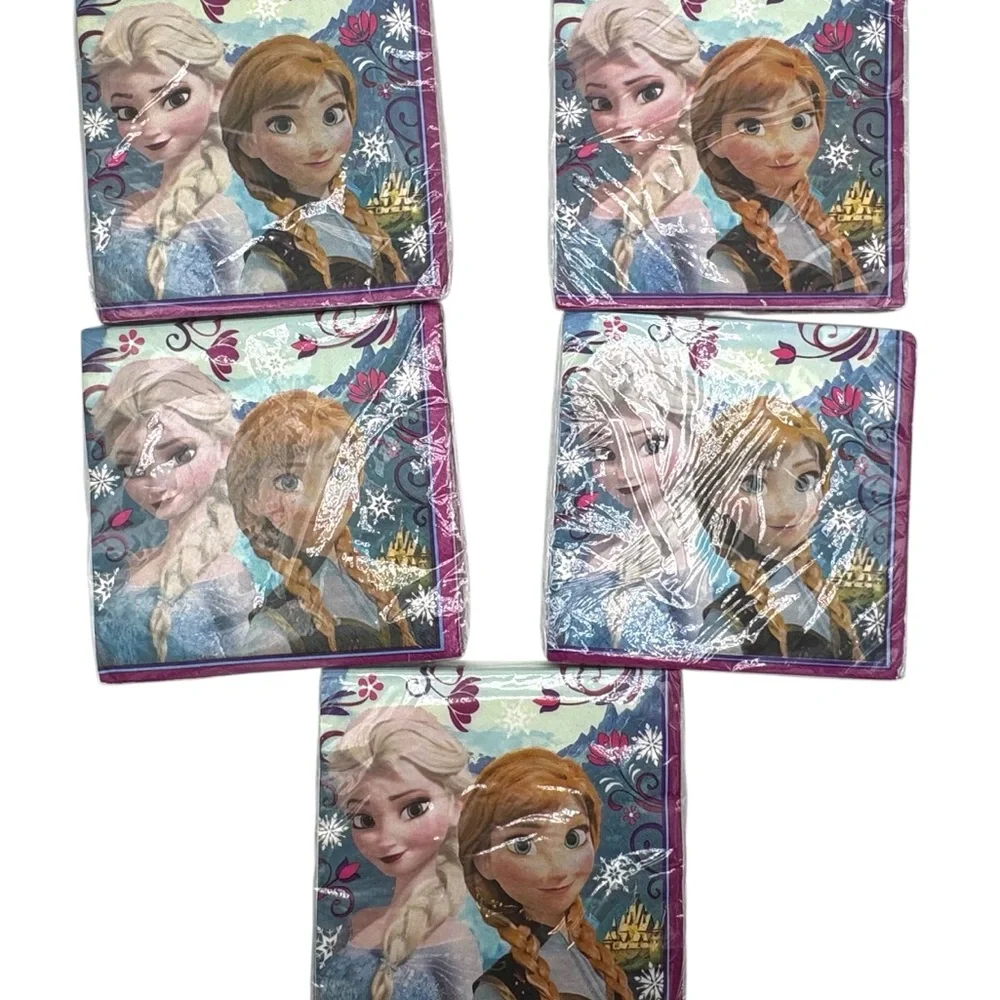 5 Packs of 8 Frozen Themed Luncheon Party Napkins = 40 total count of napkins